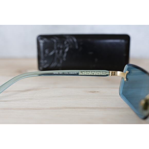 Vintage Versace Sunglasses 1990s Italy rimless with case mod x81 col 030/270 - Picture 11 of 16